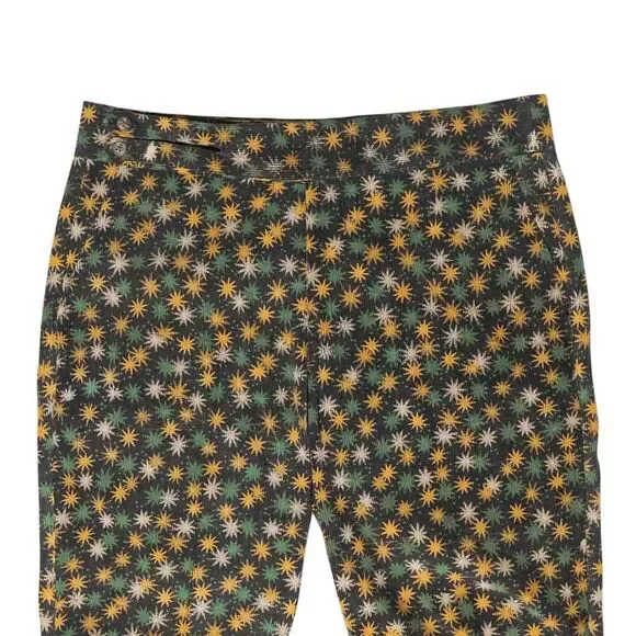 Mens Gurkha Pants 38 Brown Orange Green Floral Corduroy Trousers Straight Fit